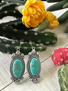 Natural Turquoise Stone Earrings