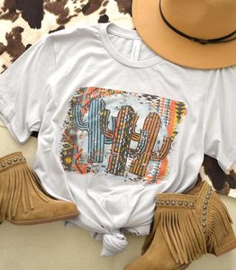Cool Gray Aztec Cactus Women's T-Shirt