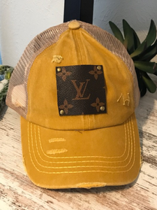 CC Brand Vintage Mustard LV Decorated Ball Cap