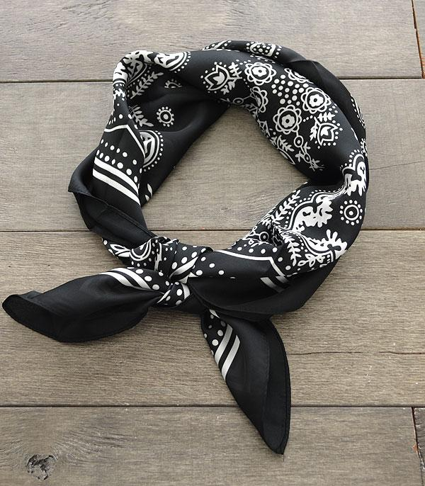 Black And White Paisley Scarf