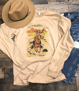 Vintage Cowboy Long Sleeve Women's T-Shirt