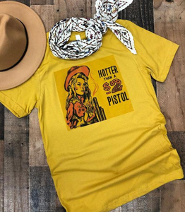 Mustard Hotter Than A 2 Dollar Pistol Short Sleeve T-Shirt