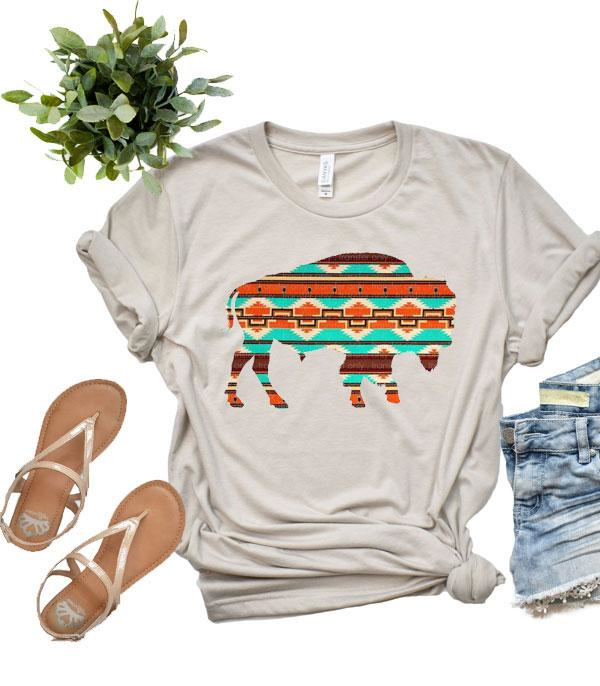 Heather Dust Aztec Buffalo Women's T-Shirt