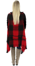 Red And Black Buffalo Plaid Duster Vest